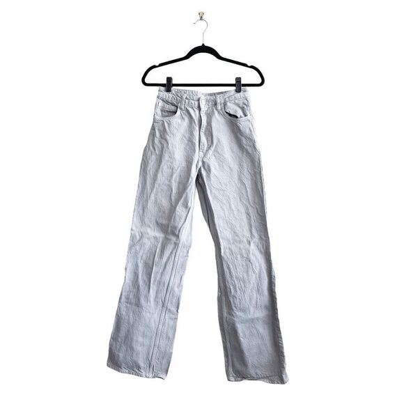 Zara Women's High Rise Straight Leg Boyfriend Denim Jeans Gray Size 6 - Picture 2 of 9